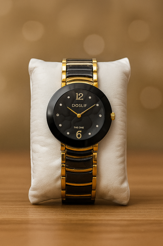 Black & Gold "doslif" Analog Watch