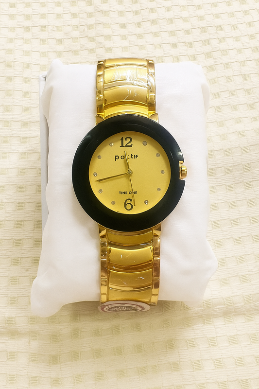 Potif Gold & Black Analog Watch