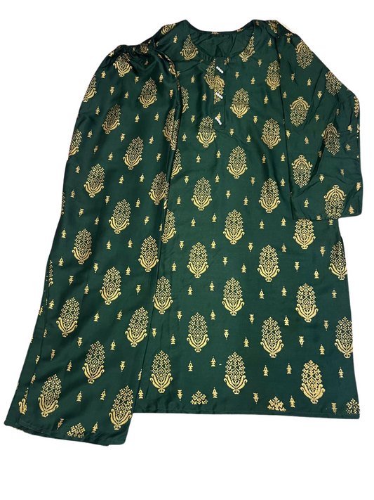 Green 2-piece stitched lawn suit brings charm to daily wear with a soft color blend.