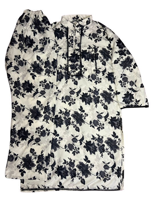 Black and White Printed Lawn Suit – 2-Piece